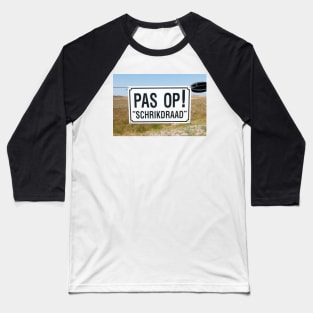 Pas op! "Schrikdraad" Baseball T-Shirt